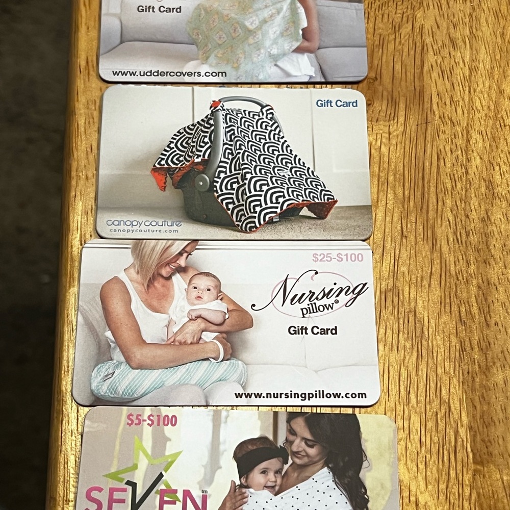 Multiple gift cards for baby items new never used